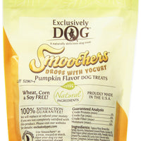 Exclusively Dog Pet Dog Smoochers Drops with Yogurt Treat, Pumpkin, All Breed Sizes