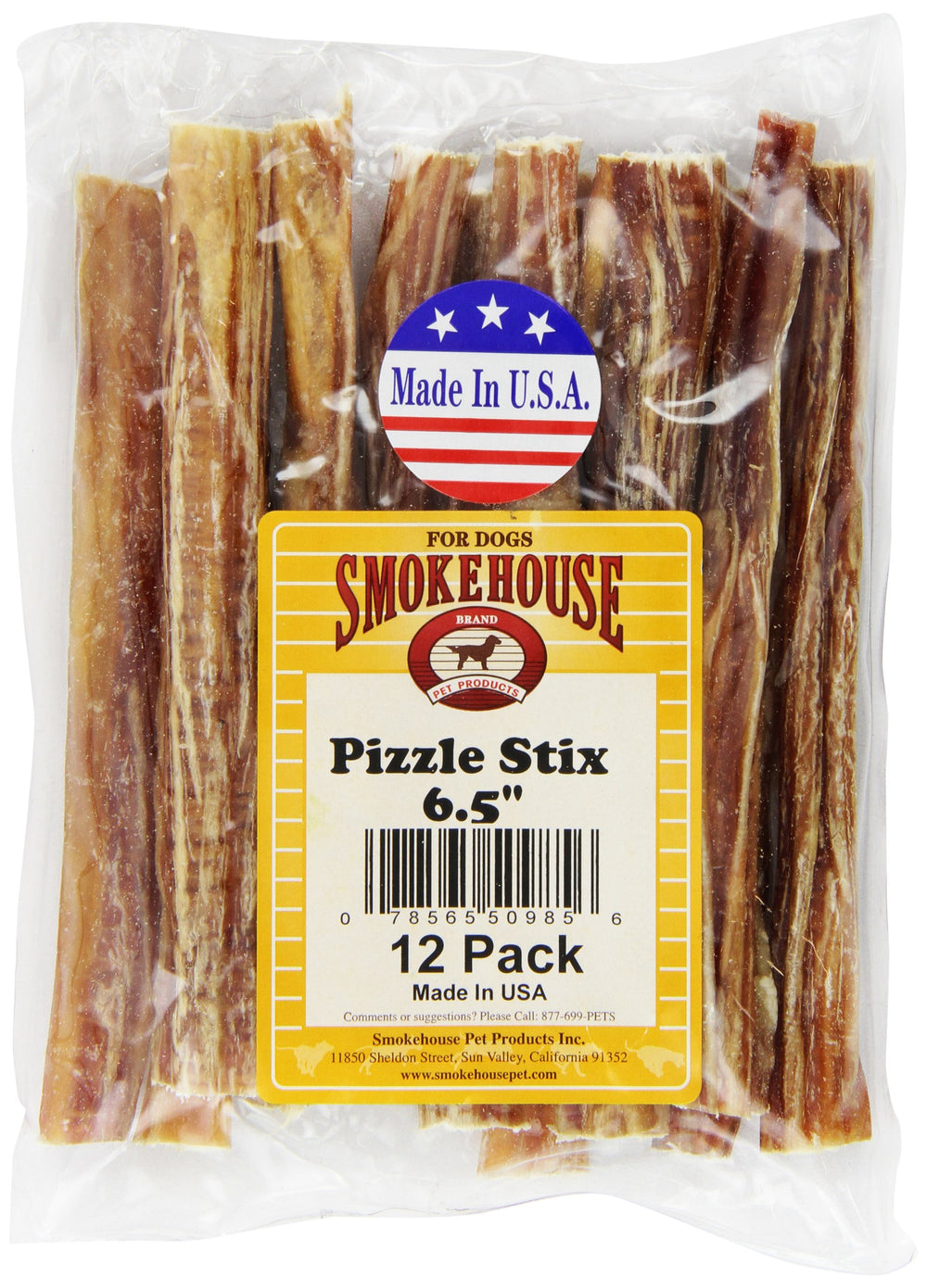 Smokehouse Pizzle Stixs Dog Treats, 12-Pack