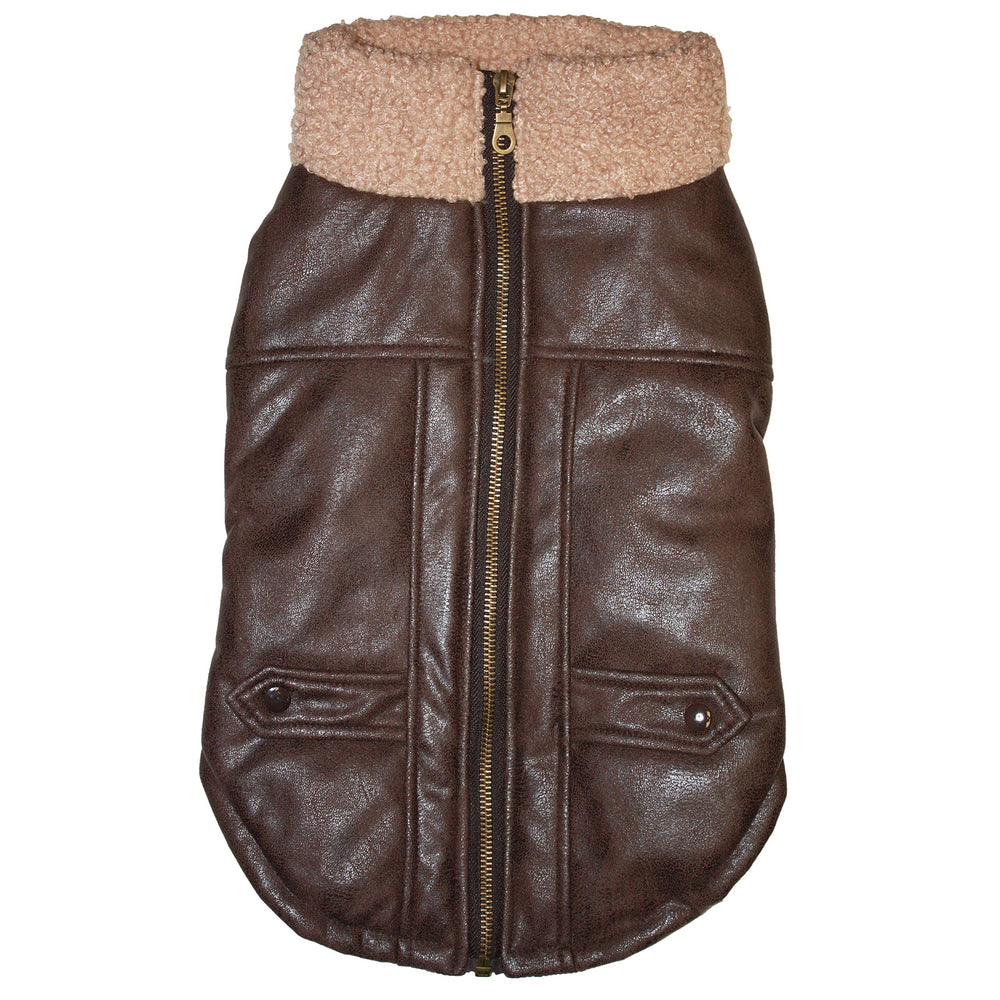 Fashion Pet Bomber Jacket Brown, LG