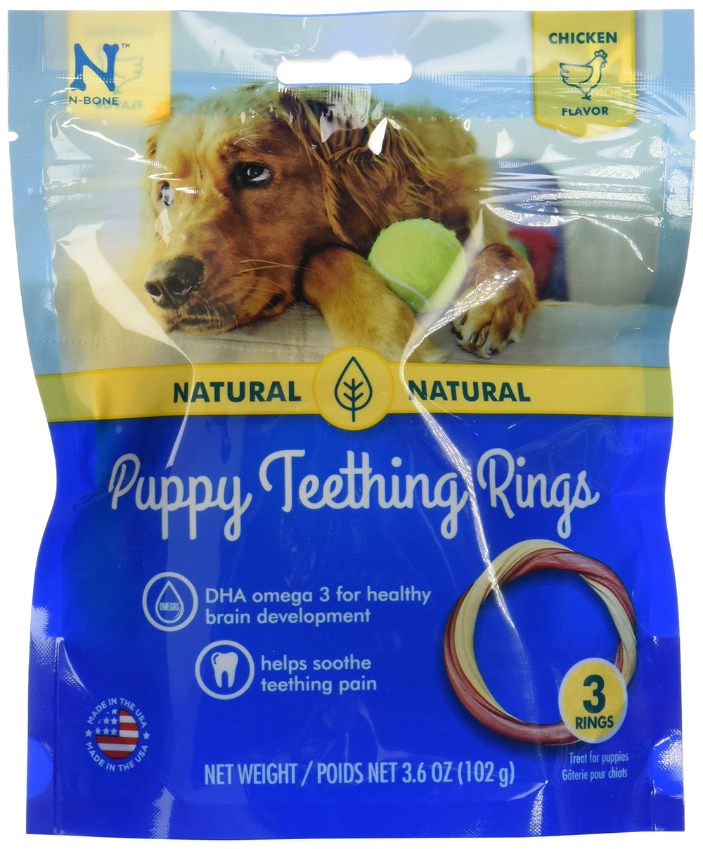 N-Bone 3-Rings Puppy Teething Ring, Chicken Flavor
