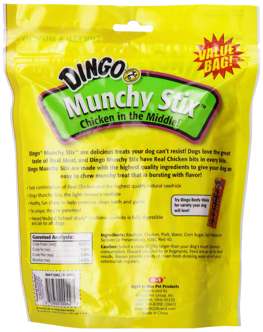 Dingo Munchy Stix, Made With Real Chicken, 50-Count, Red (P-22042)