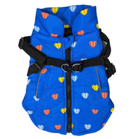 Fashion Pet Puffy Heart Harness Coat Blue 703433 Extra Small XS