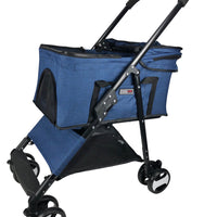 Executive Pet Stroller with a Removable Cradle