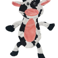 12" Cow Crinkle Flat Dog Toy