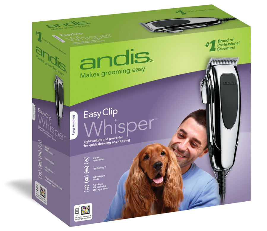 Andis Easy Clip Whisper Clipper Kit Chrome Silver