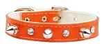Mirage Pet Products Just The Basics Crystal and Spike Collars, 12-Inch, Orange
