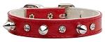 Mirage Pet Products Just The Basics Crystal and Spike Collars, 16-Inch, Red
